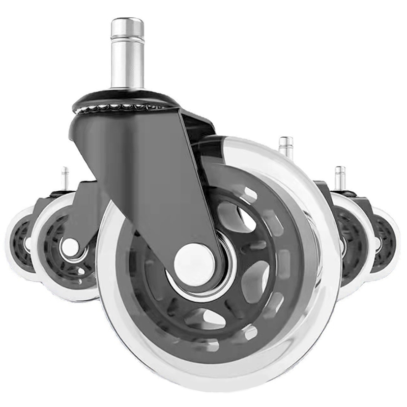 Office Chair Wheels Replacement Rubber Chair Casters for Wooden Floor Carpet, 5Pcs Universal