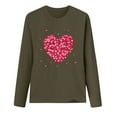 thumbnail image 3 of BLTIBY 2025 Valentine's Day Sweatshirts for Women Autumn Spring Long Sleeve Crewneck Funny Love Heart Graphic Valentines Shirts Casual Valentines Pullover Top Green L, 3 of 3