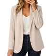 thumbnail image 2 of Gamivast Casual Blazer Jacket for Women Notch Lapel One Button Work Office Suit Coat Lightweight Elegant Business Professional Outerwear Cardigan with Pockets Beige S, 2 of 9