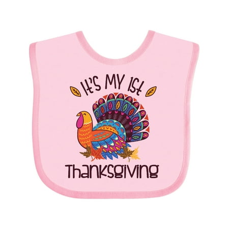 

Inktastic 1st Thanksgiving Holiday Turkey Gift Baby Boy or Baby Girl Bib