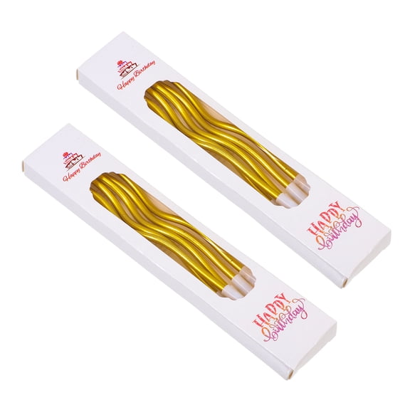 Pretyzoom Glamourous Gold Curved Candles 2 Sets Birthday Cake Accessories For Celebratory Events