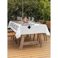 thumbnail image 4 of 60x84 Inch Outdoor Tablecloth with Umbrella Hole Zipper Rectangle Black White Easter Rectangular Tablecloths Outside Waterproof Modern Abstract Art Eggs Patio Table Cloth Cover for Picnic Party, 4 of 8