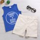 thumbnail image 5 of Ropa de bebé niño para el verano Camiseta azul y mezclilla blanca, 5 of 8