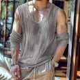 thumbnail image 2 of INCERUN Tops 2024 estilo americano moda hombres hueco U-cuello camiseta sexy casual clubwear manga corta Camiseta S-5XL, 2 of 5
