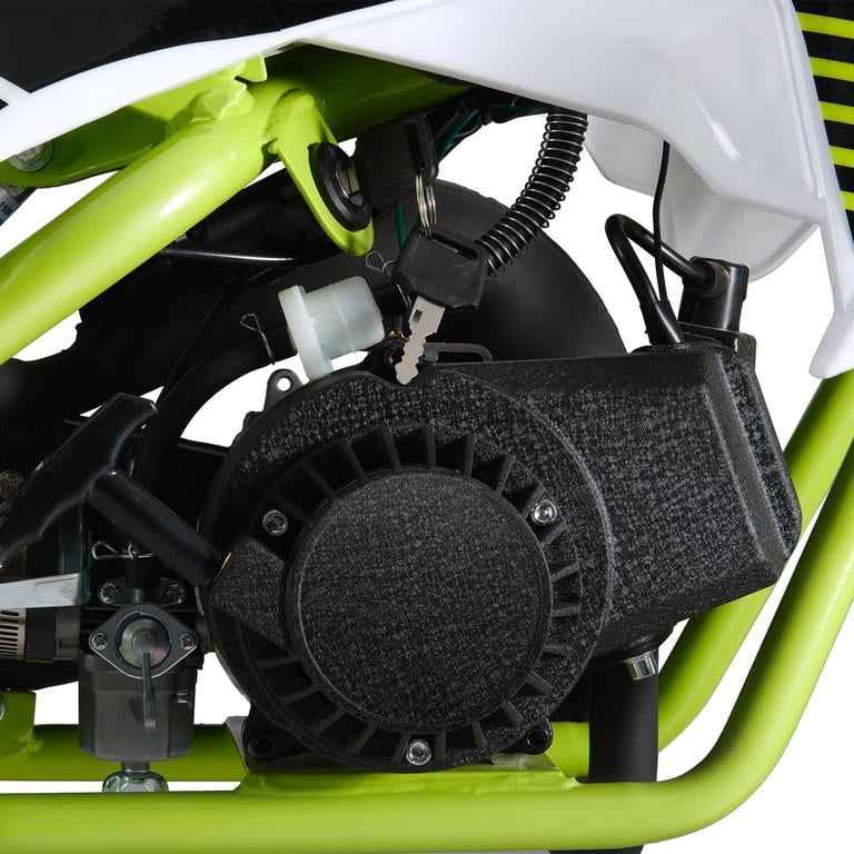 Mohsoe 49cc 2-Stroke Kids Mini Dirt Bike, Hand-Pull Start Infinitely Variable Gear, 10 Inch Off-Road Wheels, Front Rear Disc Brakes, 30KM/H Max, 150kg Load, 47 Inch Height