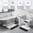 thumbnail image 5 of Black White Striped Bath Mat 3 Piece Bathroom Rug Set, Modern Abstract Art Aesthetics Non Slip Bath Rug Contour Mat and Toilet Lid Cover, Absorbent Shower Mats Soft Bath Rugs and Mats Sets, 5 of 8