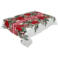 thumbnail image 3 of Christmas Poinsettia Pine Needles Pine Cones Table Cloth Waterproof Dining Tablecloth Kitchen Decorative Party Table Cover, 3 of 7