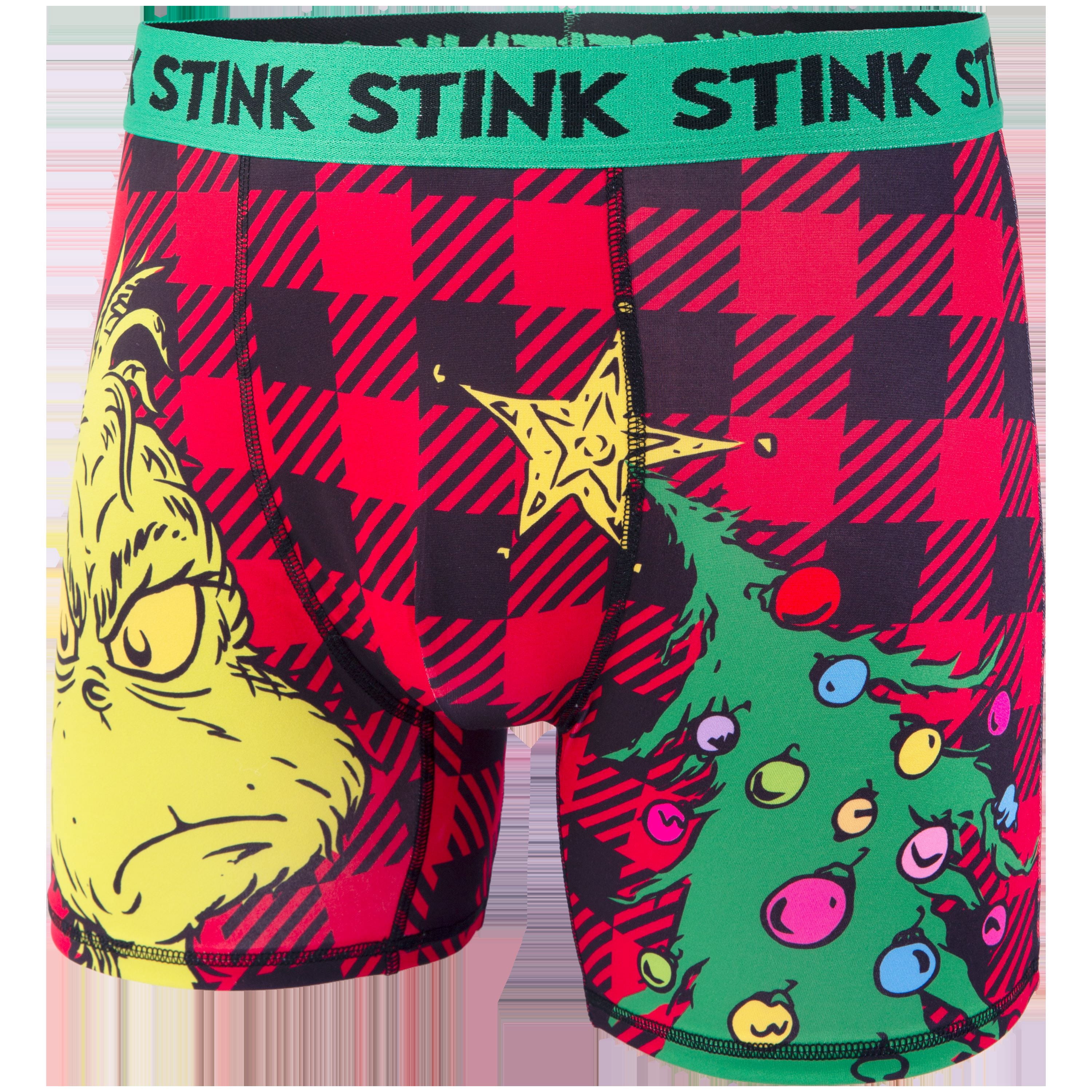 Dr Suess Grinch Plaid Men's Athletic Boxer Brief, 2-Pack, Sizes S-XL