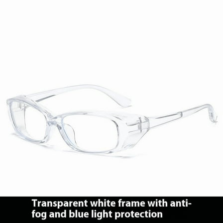 Cycling goggles for Men Women Mountain Bike Sunglasses Sports Goggles （Transparent white frame anti fog and anti blue light）