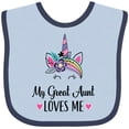 thumbnail image 3 of Inktastic My Great Aunt Loves Me Unicorn Niece Girls Baby Bib, 3 of 4