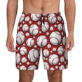 thumbnail image 2 of Picia Cute Baseball pattern Mens Swim Trunks with Compression Liner Stretch Beach Shorts Quick Dry with Zipper Pockets No-Chafing Board Shorts-X-Large, 2 of 9
