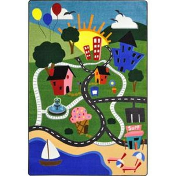 Rectangular Happy Town Rug - 5 Ft. 4 in. x 7 Ft. 8 in.