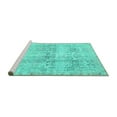 thumbnail image 2 of Ahgly Company Machine Washable Indoor Square Persian Turquoise Blue Traditional Area Rugs, 6' Square, 2 of 4