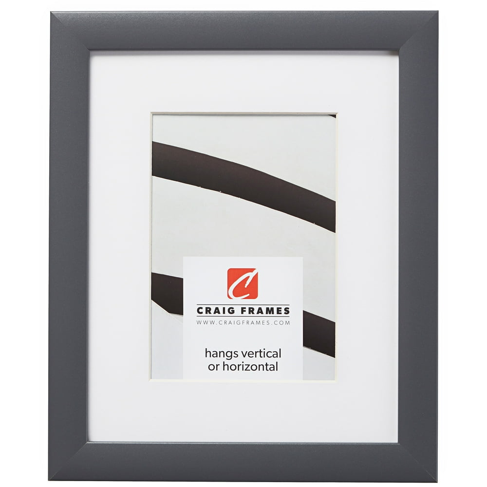 Craig Frames 23247635 8.5x11 inch Grey Picture Frame Matted for a 6x9