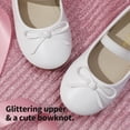 thumbnail image 2 of Dream Pairs Girls Kids Mary Jane Shoes Ballerina Flat Shoes Party Wedding Dress Shoes BELLE_01 WHITE/PU Size 4T, 2 of 5