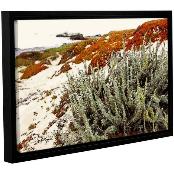 ArtWall Linda Parker "Red Ice On Beach III" Gallery-wrapped Floater-framed Canvas