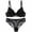 Black, variant on Levmjia Women Floral Lace Lingerie Set Two Piece Panty Adjustable Thin Straps Underwire Support Thin Cup Soft Breathable Outfit Daily Honeymoon Romantic Private Bedroom Night