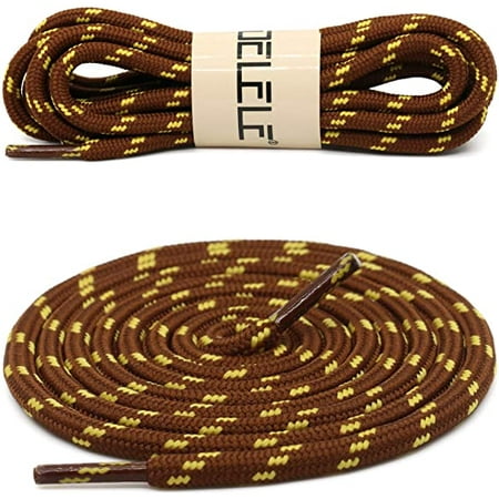 

Wish 2 pairs of work boots lace up outdoor mountaineering hiking shoelaces，39.37 inch（Reddish brown yellow） S2691