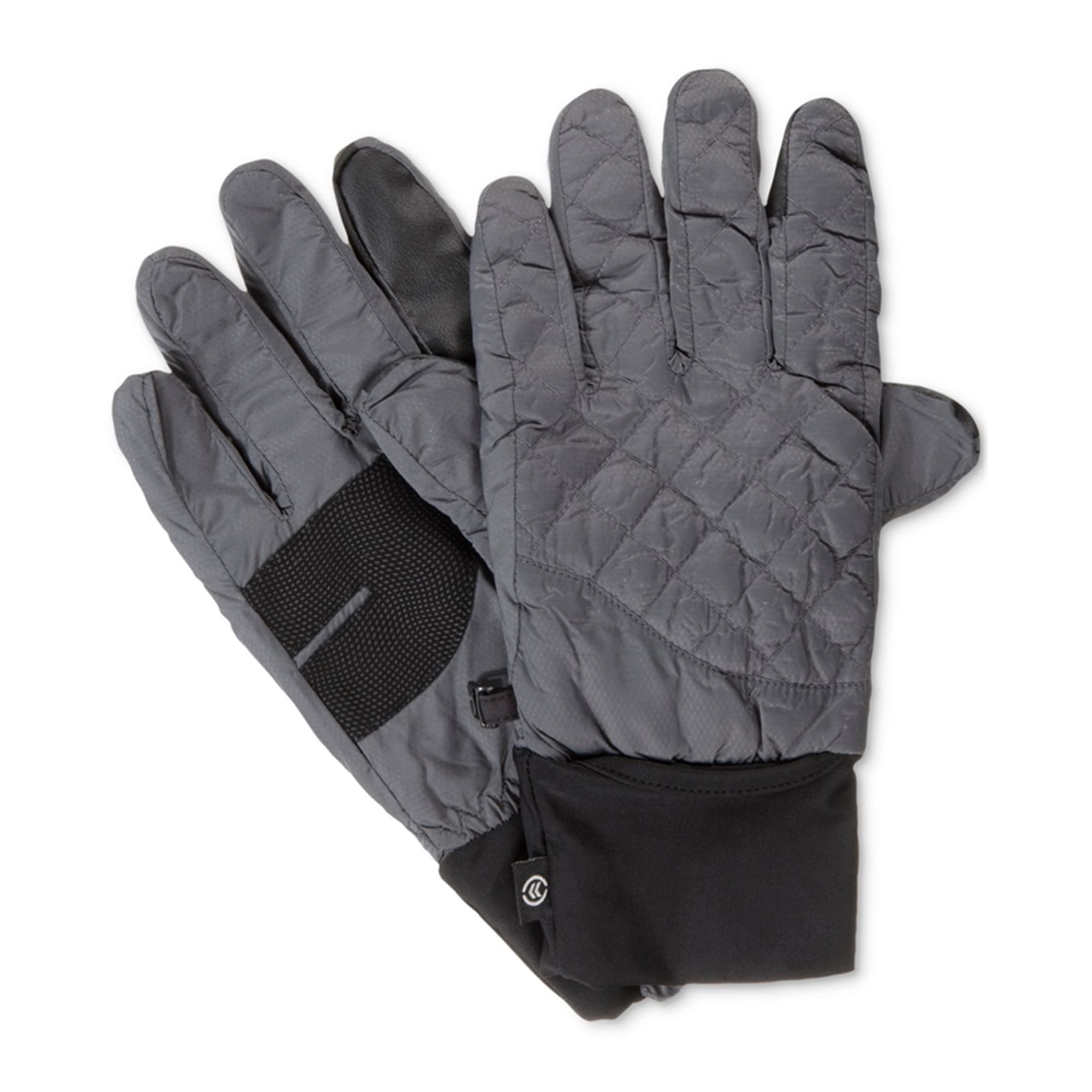Isotoner Isotoner Mens Quilted Smart Touch Gloves, Grey, S/M