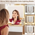 thumbnail image 4 of Makeup Vanity Desk with Sliding Mirror, Vanity Dressing Table with 3 Color Adjustable Lights, Girls Vanity Set with Stool, 4 Compact Vanity Drawers, Power Outlet, 4 of 8