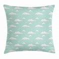 thumbnail image 1 of Teal and White Throw Pillow Cushion Cover, Cartoon Style White Fluffy Clouds in the Clear Summer Sky Doodle Pattern, Decorative Square Accent Pillow Case, 16 X 16 Inches, Seafoam White, by Ambesonne, 1 of 2