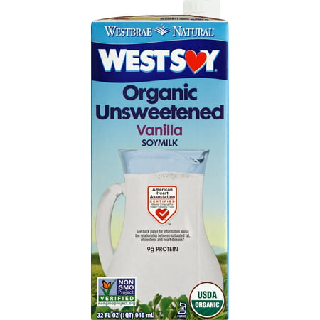 Westsoy Organic Unsweetened Vanilla Soy Milk, 32 fl