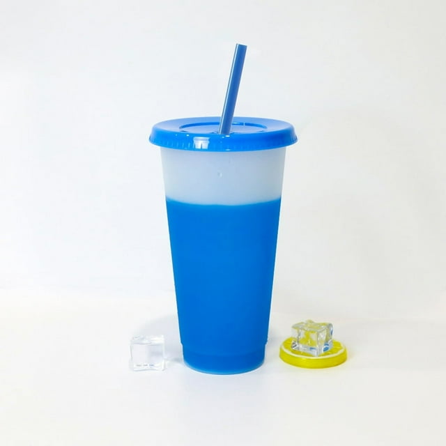 CHUANK Color Changing Cups Tumblers with Lids & Straws - 12oz Reusable Plastic Kids Drinking Cups Bulk Party Sippy Cups Cold Water Cup Set for Childrens Extra Savings