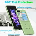 thumbnail image 2 of for Samsung Galaxy Z Flip5 5G 2023 Case,Slim Liquid Silicone Couple Ring Kickstand Soft Anti-Scratch Microfiber Lining Protection Bumper Case for Galaxy Z Flip5 (Mint Green), 2 of 16