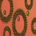 thumbnail image 1 of Ahgly Company Machine Washable Indoor Square Transitional Orange Area Rugs, 4' Square, 1 of 7