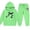 Green*, variant on RUTAYY Girls 2 Piece Casual Outfit Long Sleeve Graphic Print Hooded Tops Drawstring Waist Jogger Pants Kids Daily Kids Tracksuit Brown