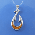 thumbnail image 3 of Beautiful Hawaiian Genuine Koa Wood Fish Hook Necklace, Sterling Silver Fish Hook Pendant, N8863 Birthday Valentine Gift, 3 of 3