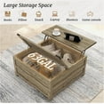 thumbnail image 4 of 35.6" Lift Top Coffee Table with Storage, Farmhouse Coffee Table for Living Room with Large Hidden Storage Compartment, Wood Square with Flexible Hinged Lift Top, Grayish Brown, 4 of 7