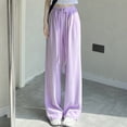 thumbnail image 2 of EDFBUYKRS Female Women Pants Casual Pants for Women Over 50 Hide Belly Women's Solid Color Fashion Personality Lazy Straight Drop Casual Pants L, 2 of 8