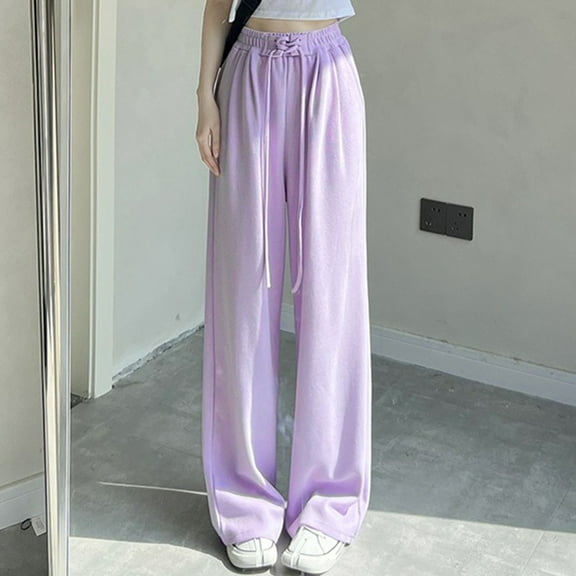 SNKSDGM Women's Plus Sweatpants Women Baggy Tall Womens Dress Pants High Waisted Women's Solid Color Fashion Personality Lazy Straight Drop Casual Pants