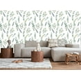 thumbnail image 7 of MuralsPrint&nbsp;Watercolor Eucalyptus Peel and Stick Wallpaper, Green and White Removable Wallpaper,&nbsp;10' L x 24'' W, 7 of 7