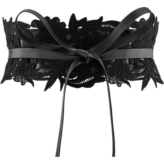 YooGuoGuo Fashion Women Faux Leather Bow Tie Waistband Elastic Stretch Waist Strap Cummerbund Waist Band Belt for Dress