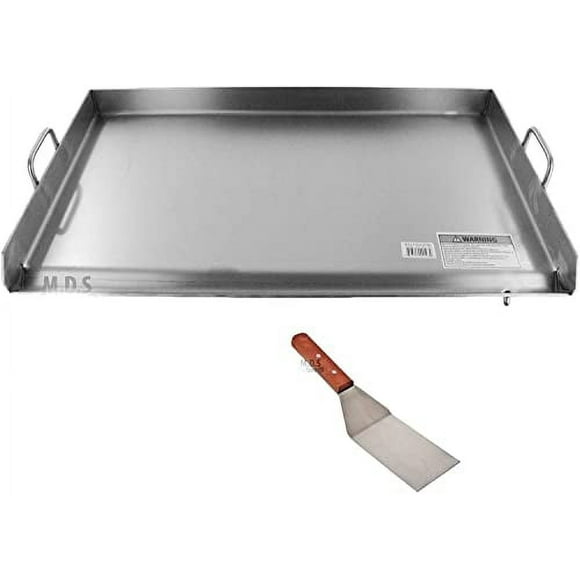 M.D.S Cuisine Cookwares Griddle Grill Stainless Steel 32" X 17" Plancha BBQ Heavy Duty Comal Outdoor Stove New