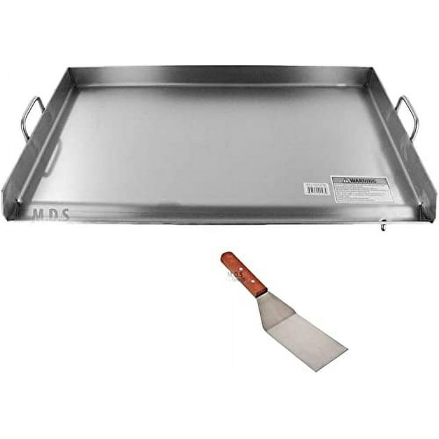 M.D.S Cuisine Cookwares Griddle Grill Stainless Steel 32" X 17" Plancha BBQ Heavy Duty Comal Outdoor Stove New
