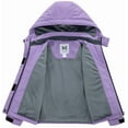 thumbnail image 3 of KVE Girl's Waterproof Ski Jacket Warm Fleece Winter Jacket Windproof Hooded Snow Coat Purple 8, 3 of 8