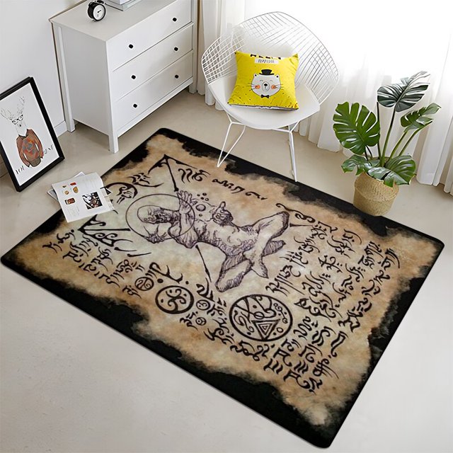 Cthulhu - Alfombra de pintura artística, área grande, negro, suave, decoración del hogar, estilo bohemio, picnic11100x150cm (39x59 pulgadas)100x150cm (39x59 pulgadas) zhangyuxiang unisex