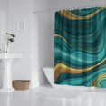 thumbnail image 2 of Teal Gold Marble Pattern Shower Curtain 84"x72" ,Bathroom Decorative Shower Curtains Set with 12 Hooks,Modern Waterproof Washable Shower Curtain, 2 of 6