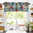 thumbnail image 3 of Christmas Ocean Valances for Windows Snowman Beach Flamingo Palm Abstract Art Rod Pocket Curtain Valance Window Treatment Short Curtains for Kitchen Living Room, 58"x16", 3 of 5