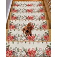 thumbnail image 2 of Christmas Poinsettia Stair Treads for Wooden Steps Indoor Runner Rug Carpet,Winter Xmas Botanical Floral Snowflake 4 Pieces Peel and Stick Staircase Step Treads Covers Washed Throw Door Mats,30"x8", 2 of 7