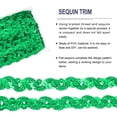 thumbnail image 4 of Uxcell 24 Yard Sequins Beaded Lace Trim 0.6 Inch Wave Sequin Braid Ribbon for Crafts, Green, 4 of 4