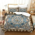 thumbnail image 1 of LAICAIW Boho Chic Floral Quilt Cover, 3-Piece, Colorful Striped, Twin, 1 of 7