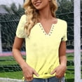 thumbnail image 6 of UAMVSH Henley Shirts for Women Gradient Short Sleeve Tunic Tops Trendy Casual Crewneck Button T-Shirt Loose Fit Basic Tees, 6 of 6