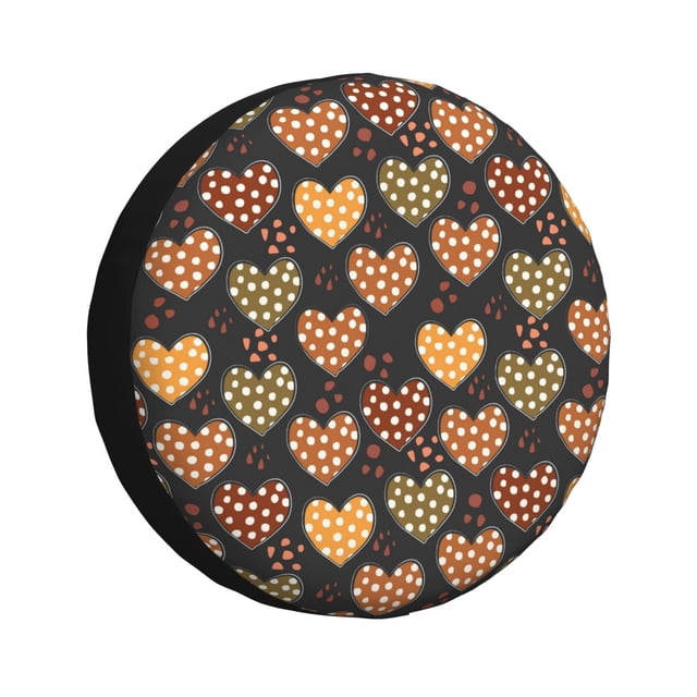 Fotbe Heart Funda de Llanta de Repuesto con Estampado, Engrosada, Ajuste Universal para Jeep, Remolque, RV, SUV, Camión-17 inch