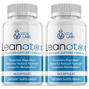 (2 Pack) Vida Labs Leanotox - Keto Weight Loss Formula - Energy & Focus Boosting Dietary Supplements for Weight Management & Metabolism - Advanced Fat Burn Raspberry Ketones Pills - 120 Capsules