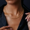 thumbnail image 4 of Sterling Silver 925 Gold Plated Diamond-Cut Paperclip Link Chain 3.2mm Italy 20" Jewelry Female, 4 of 5