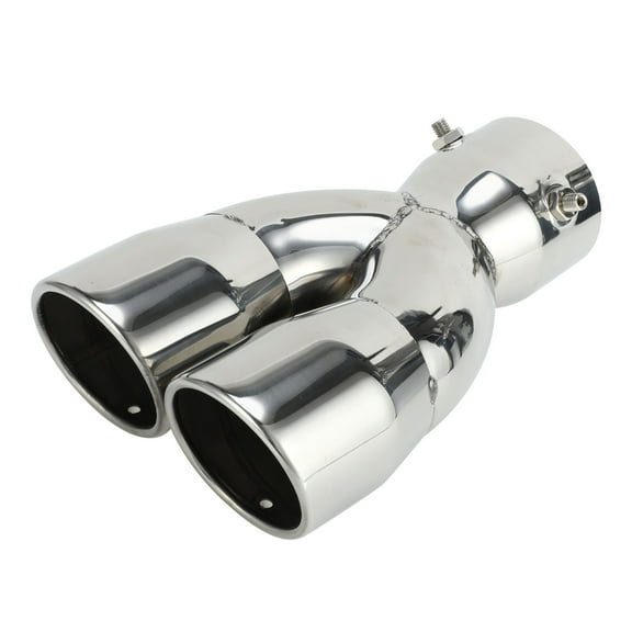 Unique Bargains 3" Inlet Dia Double Row Stainless Steel Exhaust Muffler Tip for Cars